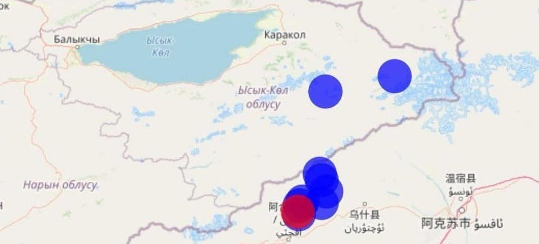 На кыргызско-китайской границе зафиксировано землятресение